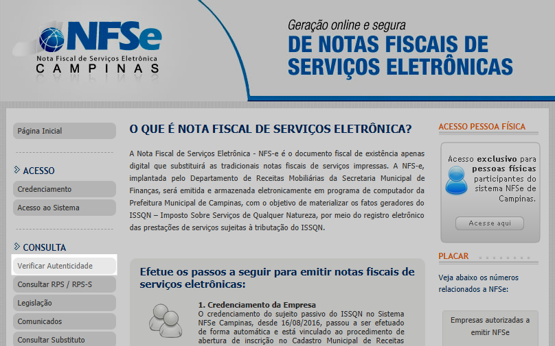 nota fiscal de serviços eletronica nfse