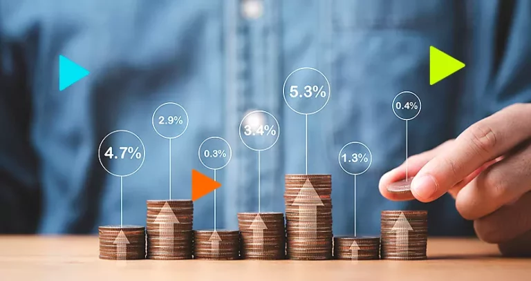 Recuperação de crédito: pilhas de moedas formando gráfico